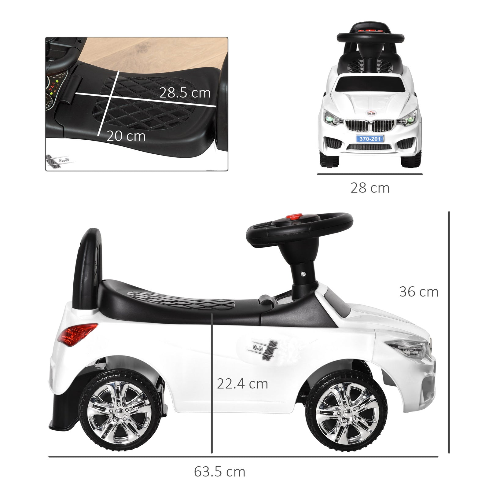 Ride On Car Baby Toddler Walker Foot To Floor Sliding Car Slider | White