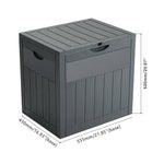 126l Waterproof Plastic Storage Box With Padlock – Lockable Wood-grain Outdoor & Indoor Container | Grey