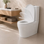 Toilet Seat Soft Close D Shape, Premium Thermoplastic, Quick Release, Top & Bottom Fixings | White