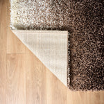 Blended Thick Shaggy Fluffy Deep Pile Living Room Rug | 80cm x 150cm | Brown
