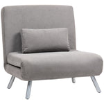 2-in-1 Folding Sofa Bed With 5-level Adjustable Backrest, Grey