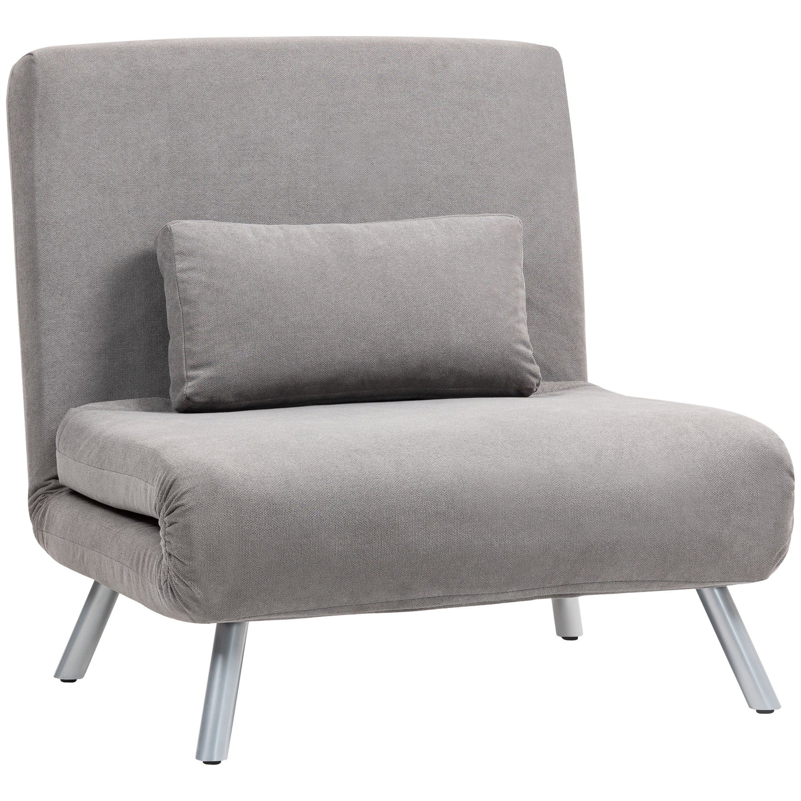 2-in-1 Folding Sofa Bed With 5-level Adjustable Backrest, Grey