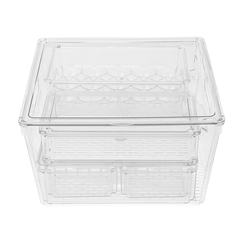 Stackable Clear Fridge Organisers Storage Boxes | Set-of-12