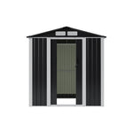 Breeins 6 X 8ft Heavy Duty Metal Outdoor Storage Shed with Apex Roof, Double Sliding Doors & Vents, Lockable Garden Tool Storage House for Backyard Patio Lawn