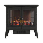 Freestanding Electric Fireplace Heater,1000w/2000w Portable Space Heater With Realistic Flame, Adjustable Brightness & Overheat Protection