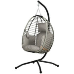 Swing Chair With Metal Stand, Foldable Basket, Cupholder