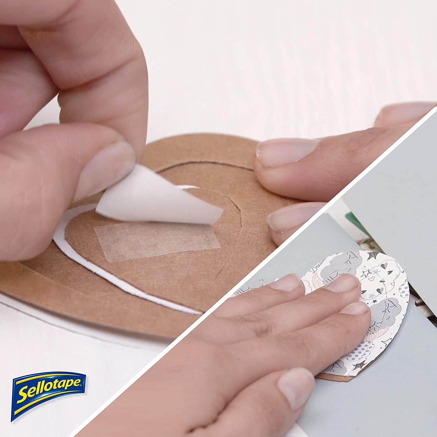 Double Sided Tape For Everyday Use With Easy Peel 12mmx33m, 4pk