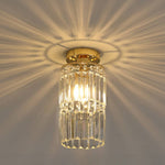 Modern Gold Crystal Ceiling Light 25cm Diameter, 29cm Height, Single Head Round Chandelier