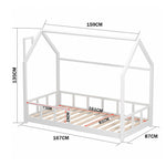 Kid’s Bed With House Frame Pine Wood | White