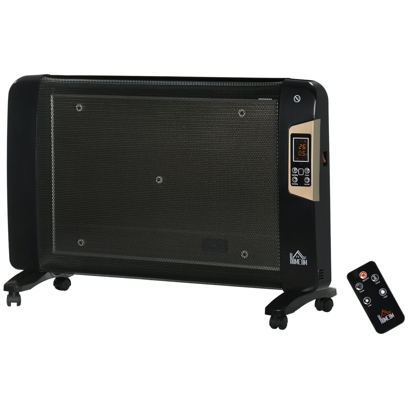 Mica Electric Space Heater Portable With 2 Heat Settings | One Size | Black