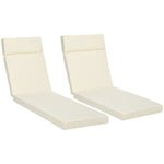 Set Of 2 Sun Lounger Cushions, Replacement Cushions | Cream
