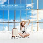55x40x20cm Lightweight Luggage Overhead Cabin Hard Shell Cabin Suitcase 60+ Airlines Approved - Carry On Case - 4 Wheels | Cabin | Cream