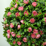 Set Of 2 Artificial Plants With Rose Flower In Pot, 60cm | One Size | Pink