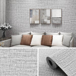 Grey Linen Textured Pvc Self-adhesive Wallpaper