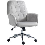 Tufted Swivel Computer Chair W/ Arm | Dove Gray