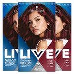 Live Intense Urban Metallics Permanent Hair Dye, U68 Ruby Glaze 3pk