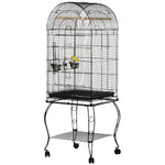 1.53(m) Bird Cage, Parrot Finch Macaw Conure W/ Perch, Wheels, Stand