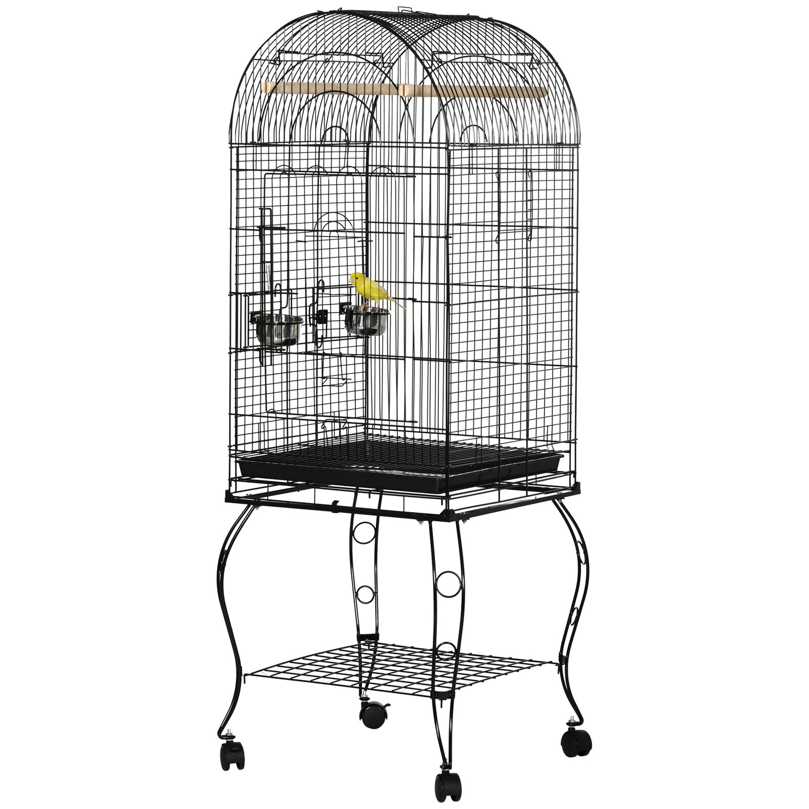 1.53(m) Bird Cage, Parrot Finch Macaw Conure W/ Perch, Wheels, Stand