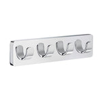 Polished Chrome Towel Hooks Wall Mounted Bathroom Storage | Quadruple | Polished Chrome