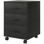 Mobile File Cabinet With 3 Drawers Under Desk | One Size | Black
