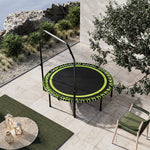 48in Bungee Cords Foldable Round Trampoline With Adjustable U-handle Bar | Green