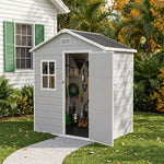 Breeins 6x4ft Outdoor Aluminum & Pp Storage Shed