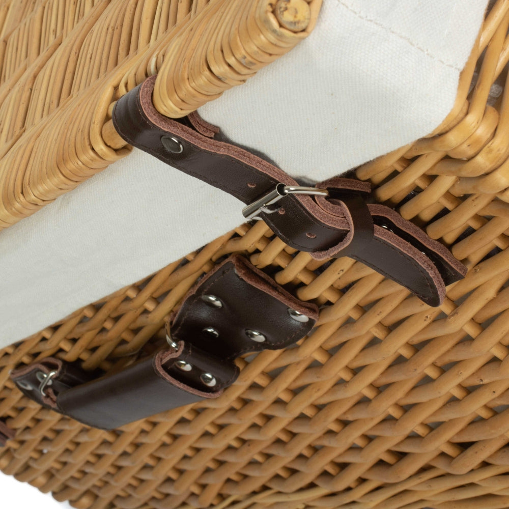 Wicker Buff 60cm Picnic Basket | White