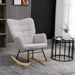 Wingback Rocking Chair For Nursing W/ Steel Frame | One Size | Light Slate Gray