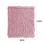 Pink Hand-woven Chenille Throw Blanket – Soft Cozy Knit Blanket For Couch, Sofa & Bed | Small | Pink