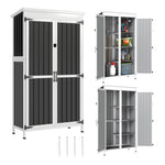 Outsunny Outdoor Storage Cabinet With Removable Shelves, White And Black