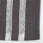 Chenille Stripe Bath Mat | 50 x 80cm | Charcoal Grey