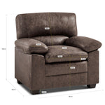 Oxford Faux Leather Sofa 1 Seater | Chocolate