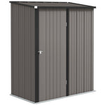 5ft X 3ft Metal Lean To Garden Shed With Lockable Door