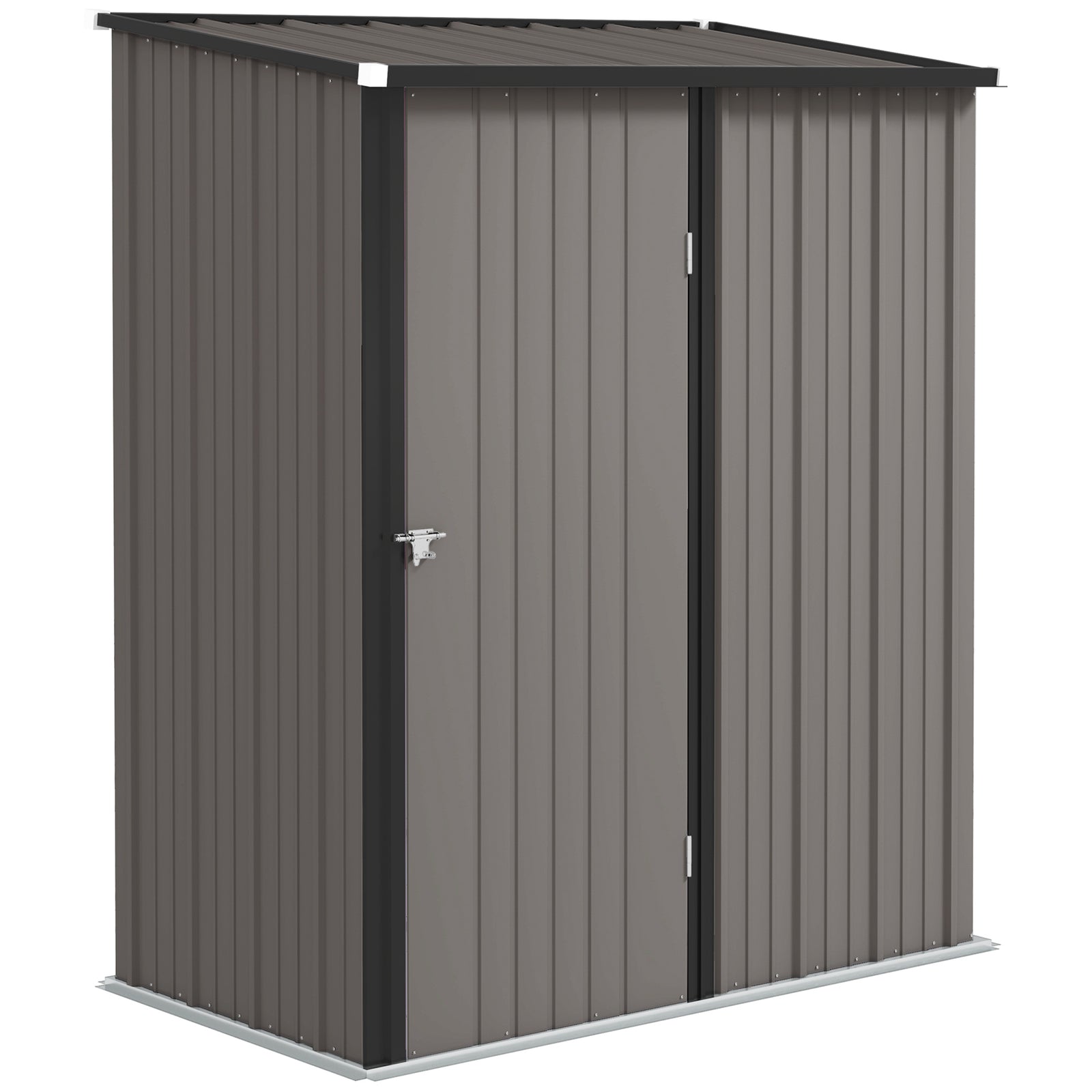 5ft X 3ft Metal Lean To Garden Shed With Lockable Door