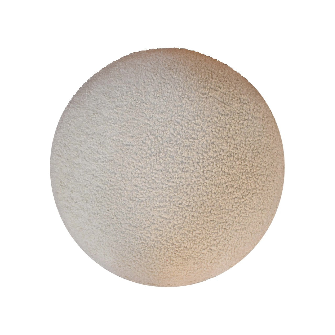 Solid Mango Wood Cream Boucle Rounded Footstool