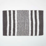 Chenille Stripe Bath Mat | 50 x 80cm | Charcoal Grey