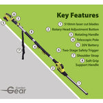 Garden Gear 20v Telescopic Hedge Trimmer + 20v Battery, Charger, Blade Cover And Shoulder Harness