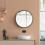 Round Bathroom Mirror, Modern Wall Mirror Aluminium Frame