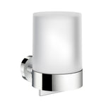 Frosted Glass 150ml Soap Dispenser With Round Wall Mount | Polished Chrome