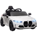 12v Bmw M4 Licensed Kids Electric Car W/ Remote, Suspension | White