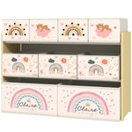 3-tier Toy Organiser Shelf With 9 Storage Boxes For Bedroom | Yellow