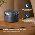 Airsip 500ml Refillable Dehumidifier With Calcium Chloride Tab - Navy