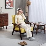 Velvet Armchair With Solid Wood Frame And Thick Padded | One Size | Yellow