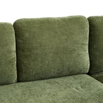 Green Polyester 3-seater Sofa With Ottoman – Vintage Metal Rivets, Cup Holders & Side Pockets, Wood & Iron Frame