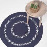 Crochet Braided Round Rug | 90cm | Navy Blue