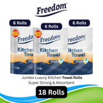 Rhino Jumbo Luxury Kitchen Towel Roll Strong & Absorbent 6 Roll | Set-of-3