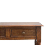 4 Drawer Hallway Console Table, Walnut Finish, Brown