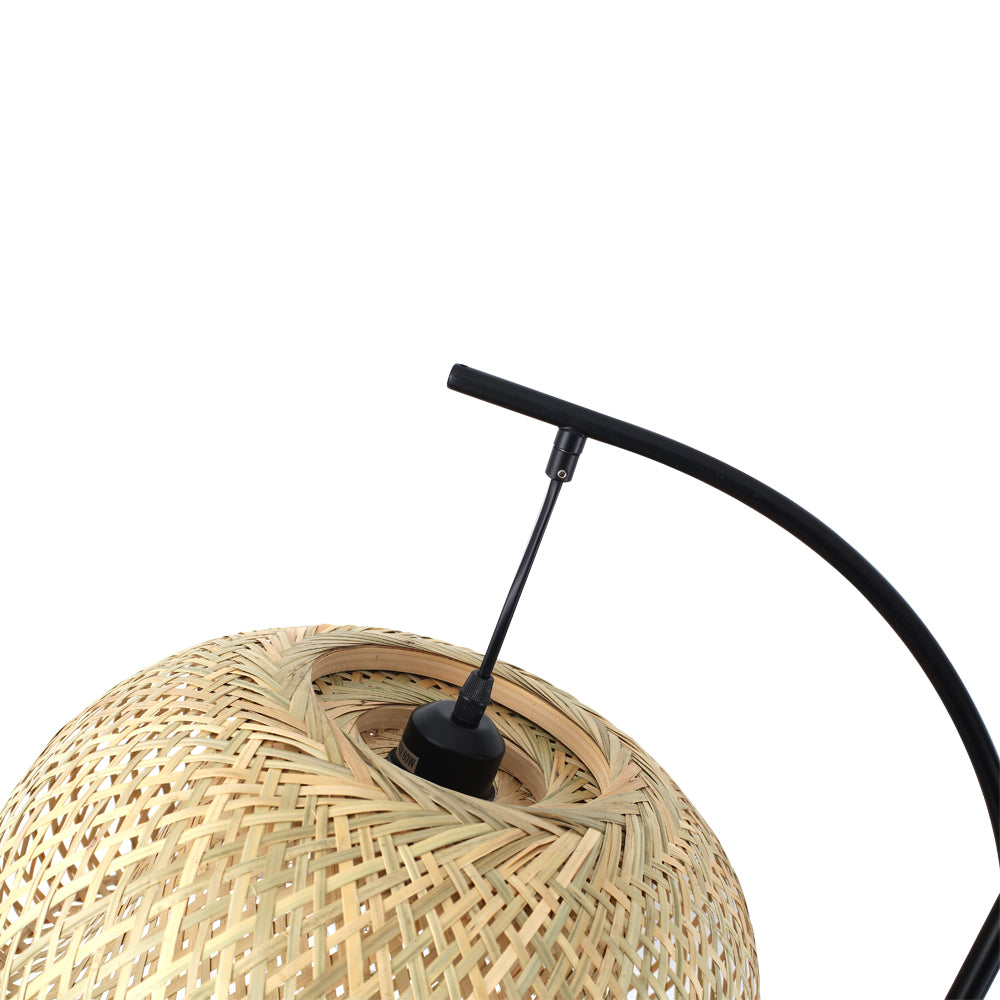 Breeins Traditional Woven Rattan Floor Lamp