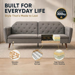Victoria Velvet Sofa Bed 3 Seater | Light Grey
