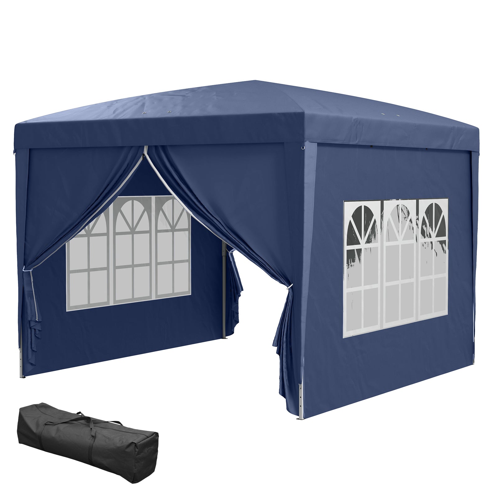 3mx3m Pop Up Gazebo Party Tent Canopy Marquee W/ Storage Bag | Blue